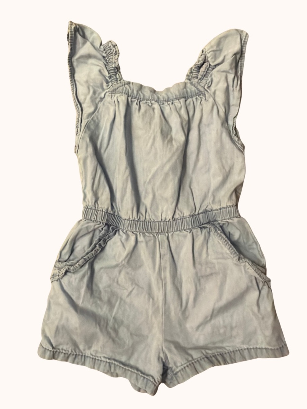 Girls Light Blue Denim Romper - Kids Bottoms